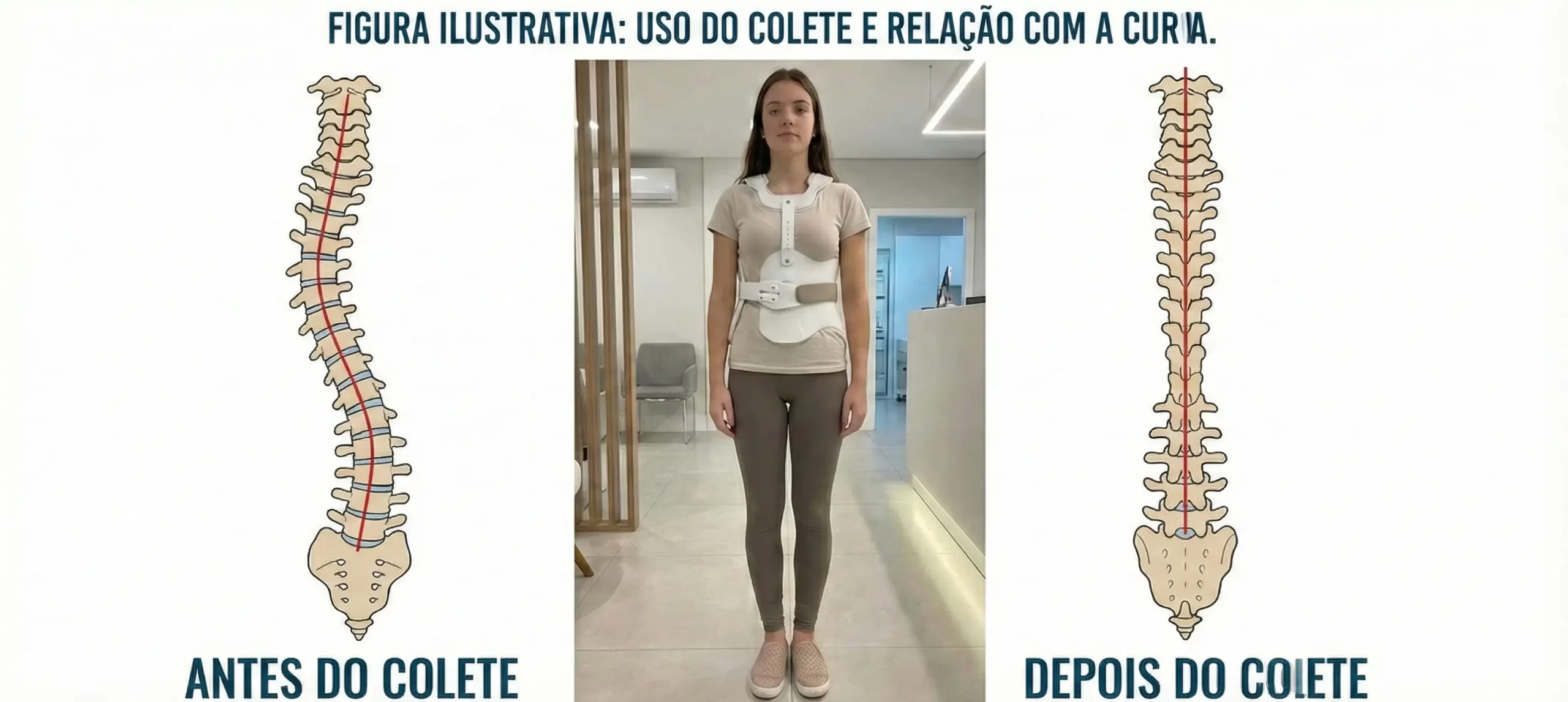 Exemplo de colete para escoliose e alinhamento da coluna